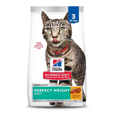Science Diet - Adult Dry Cat Food Perfect Weight & Lean Muscle Support – Chicken Recipe