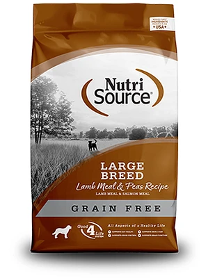 NutriSource - Large Breed Grain Free Dry Dog Food for Sensitive Digestion & Muscle Support - Lamb Meal & Peas Recipe