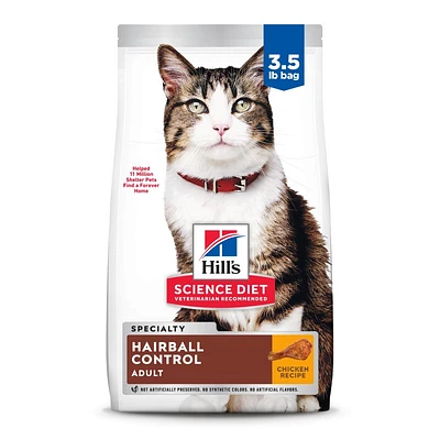 Science Diet - Adult Dry Cat Food for Hairball Control & Healthy Skin – Chicken Recipe