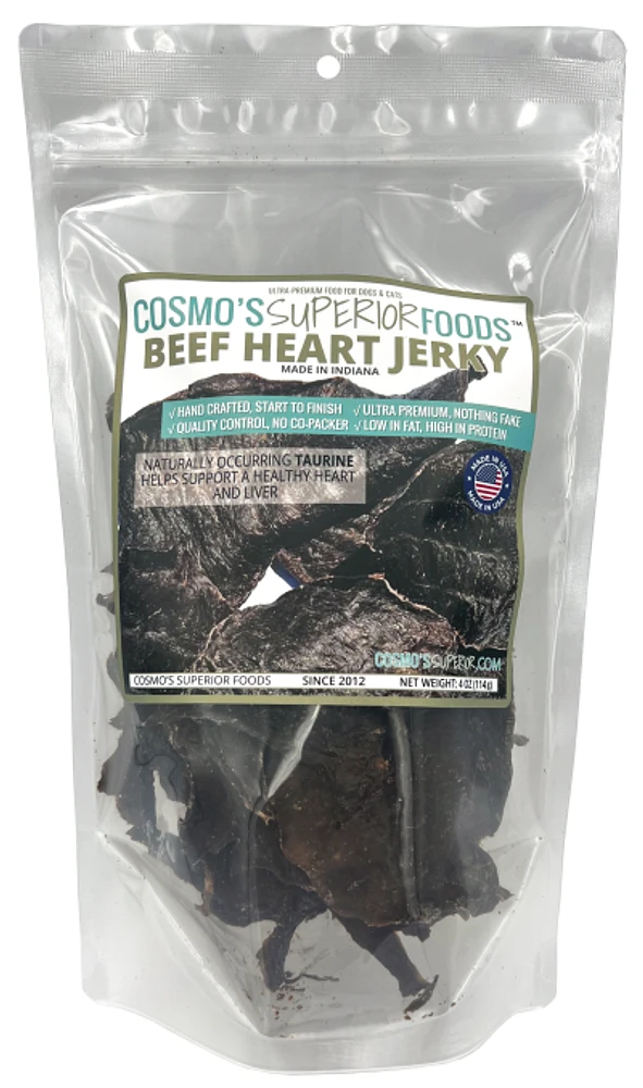 Cosmo's Superior Foods - Dog Treats - Beef Heart Jerky