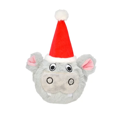 Patchwork - Plush Dog Toy - Holiday Nubbies Hippo,  Penguin,  or Reindeer