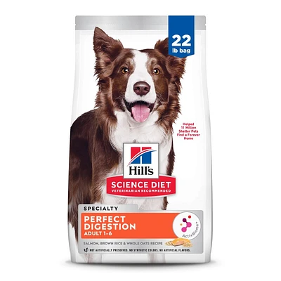 Science Diet - Adult Dry Dog Food Perfect Digestion & Lean Muscle Support – Salmon Recipe – Supports Gut Health
