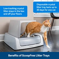 - ScoopFree Crystal Cat Litter Disposable Tray - Quick Cleanup & Odor Control - Refill