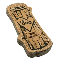 Tall Tails - Dog Toy - Natural Leather & Wool I Love My Dog Log