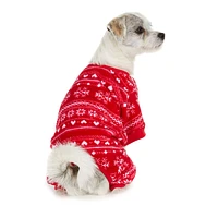 Hotel Doggy - Dog Pajamas - Christmas Snowflake Plush Onesie