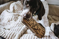 Tall Tails - Dog Toy - Natural Leather & Wool I Love My Dog Log