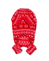 Hotel Doggy - Dog Pajamas - Christmas Snowflake Plush Onesie