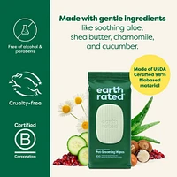 Earth Rated - Textured Pet Grooming Wipes - Hypoallergenic & Dermatologist Tested - White Tea & Basil