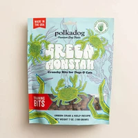 Polkadog - Green Monstah Bits Training Treats for Dogs & Cats - High Protein & Vitamin Rich - Green Crab & Kelp Recipe