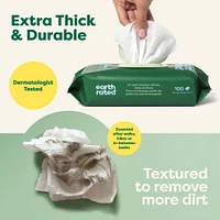 Earth Rated - Textured Pet Grooming Wipes - Hypoallergenic & Dermatologist Tested - White Tea & Basil
