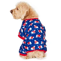 Hotel Doggy - Dog Pajamas - Navy Bears Cozy Plush Onesie