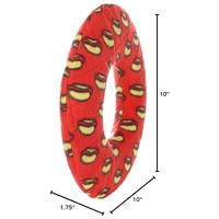 MIGHTY® - Dog Toy - Soft Fleece Ring with Squeaker for Interactive Play - Hotdog