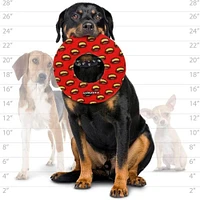 MIGHTY® - Dog Toy - Soft Fleece Ring with Squeaker for Interactive Play - Hotdog