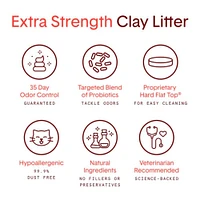 Boxiecat - Extra Strength Clumping Clay Cat Litter - Natural Probiotic Odor Control & Dust Free - Unscented