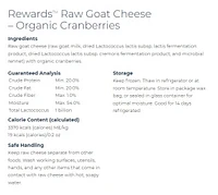 Answers - Treat - Raw Goat Milk Cheese - Cranberry
