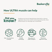 Baskerville - Ultra Basket Dog Muzzle – Humane,  Breathable & Secure Fit – Black