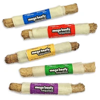 Frankly Pet - Mega Beefy Taquito Dog Treat - Collagen Rich & Digestible - Bacon Flavor - 10 inch