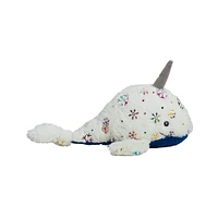 HuggleHounds - Dog Plush Toys - White Narwhal Knottie