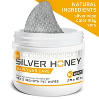 Silver Honey - Rapid Ear Care Vet Strength Wipes – Antibacterial Gentle Ear Cleaning for Dogs & Cats