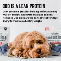 Polkadog - Wild Caught Cod Skins Dog Treat - Single Ingredient Crunchy Snack