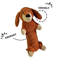Patchwork - The Weens Plush Dog Toy – Soft & Long Lasting with Squeaker & Crinkle Ears – Meerkat Pro