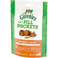 Greenies - Pill Pockets Cat Treats - Easy Capsule Medication Hiding Pouch - Chicken Flavor
