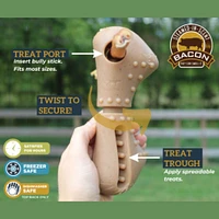 Tall Tails - Bully Stick Holder Chew Dog Toy - Adjustable Clamp & Bacon Scented for Long Lasting Chew Play