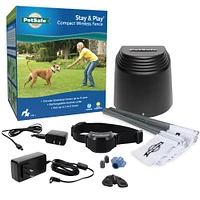 PetSafe - Stay & Play® Wireless Dog Fence - No Wire Setup,  Adjustable Boundary Up to 3/4 Acre,  Waterproof & Rechargeable Collar