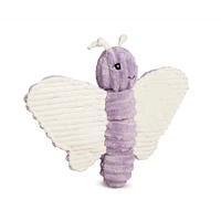 HuggleHounds - Durable Soft Corduroy Plush Dog Toy - Bella Butterfly - Squeaky & Crinkle