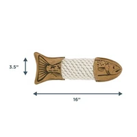 Tall Tails - Leather Trout Rope Tug Dog Toy – Textured & Crunchy for Interactive Play