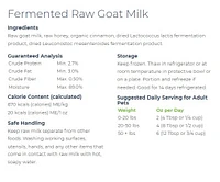 Frozen Raw Goat's Milk