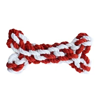 HuggleHounds - Dog Toy - Christmas Cotton Rope Candy Cane or Bone Red & White