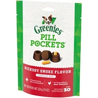 Greenies - Pill Pockets Dog Treats - Easy Capsule Medication Hiding Pouch - Hickory Smoke Flavor