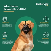 Baskerville - Ultra Basket Dog Muzzle – Humane,  Breathable & Secure Fit – Black