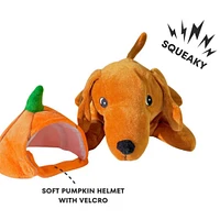 Patchwork - The Weens Plush Dog Toy – Soft & Long Lasting with Removable Pumpkin Hat – Kinda Punny