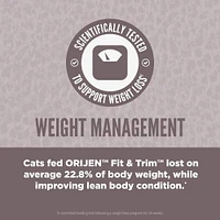 Orijen - High Protein Dry Cat Food - Grain Free with WholePrey Nutrition - Fit & Trim