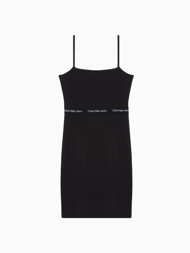 Vestido Calvin Klein Mini Tirantes Carrusel Mujer Negro