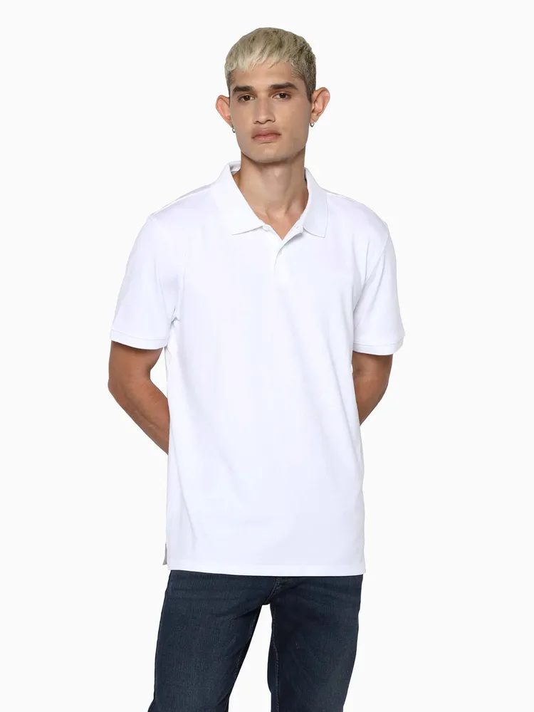 Polo Calvin Klein Algodón Logo Hombre Blanco