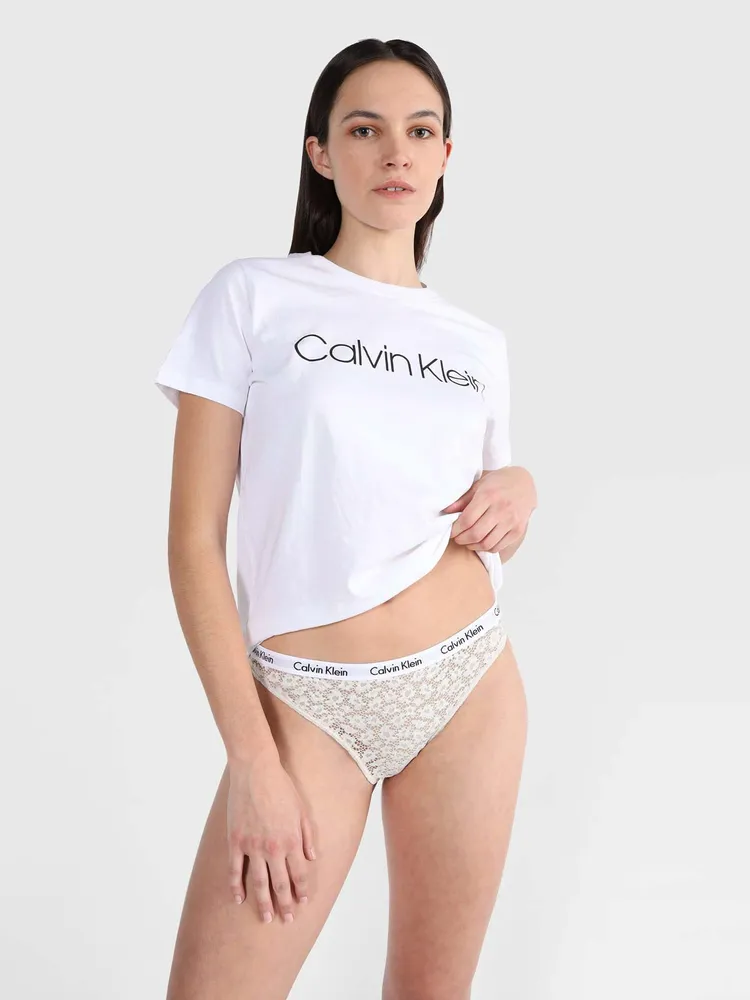 Calvin Klein Tanga Calvin Klein Encaje Mujer Blanco