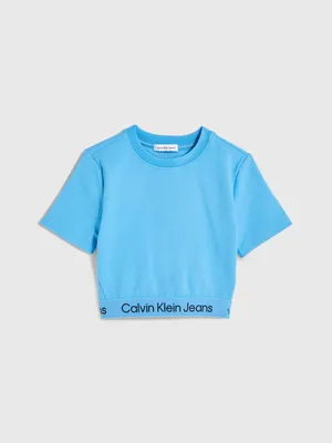 Playera Calvin Klein Cropped Niña Azul