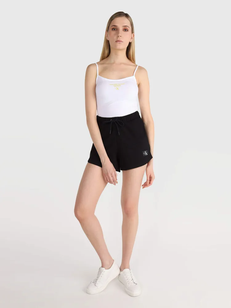 Short Calvin Klein Acanalado Mujer Negro