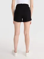 Short Calvin Klein Acanalado Mujer Negro