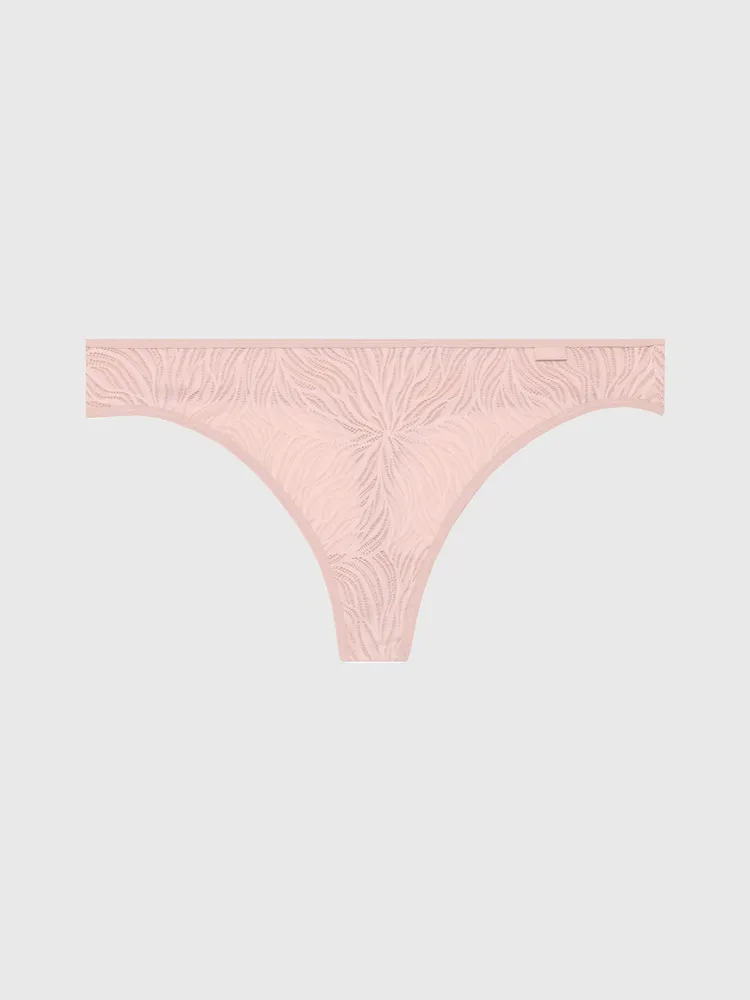 Tanga Calvin Klein Sheer Marquisette Lace Mujer Rosa