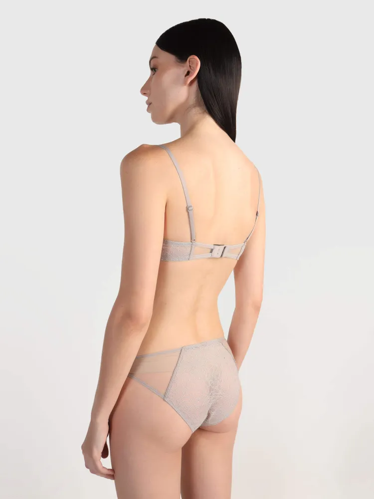 Brasier Calvin Klein Black Unlined Balconette Mujer Gris