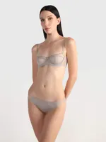 Brasier Calvin Klein Black Unlined Balconette Mujer Gris