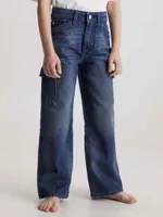 Jeans Calvin Klein Wide Leg Niño Azul