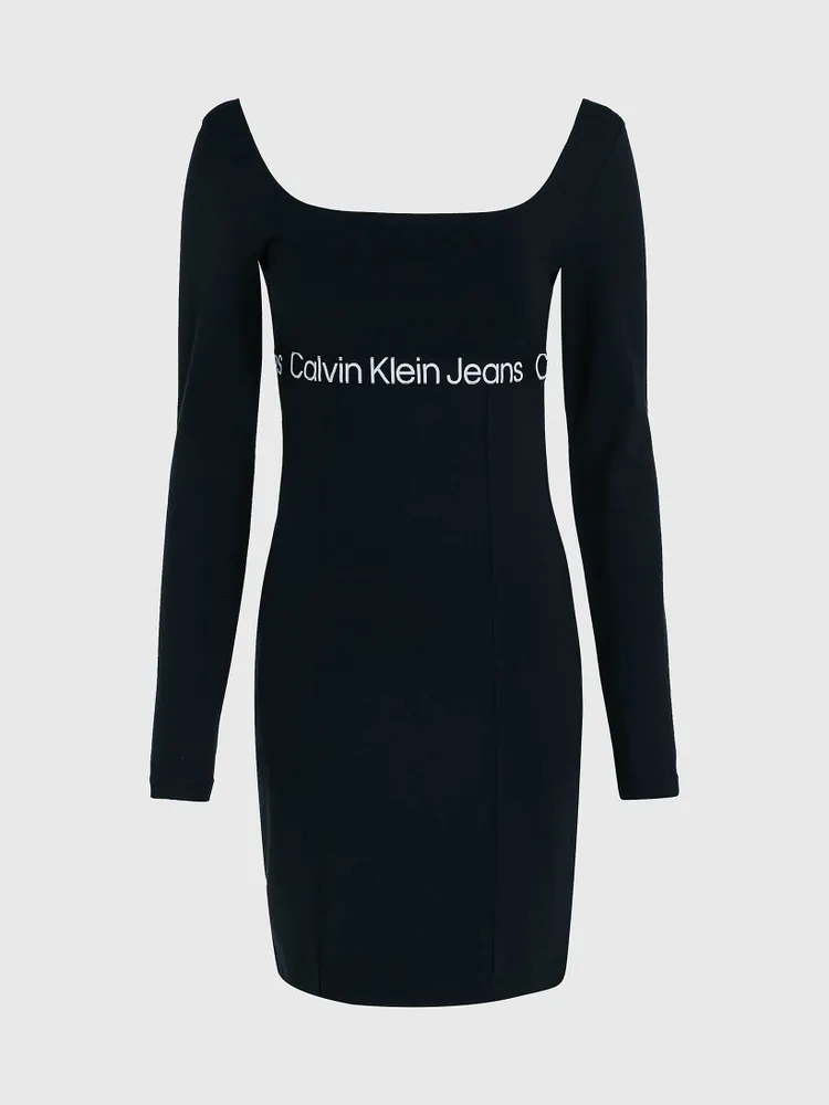 Vestido Calvin Klein Corto con Carrusel Mujer Negro