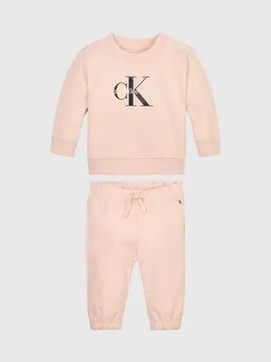 Set Calvin Klein de Sudadera con Pants Bebé Rosa