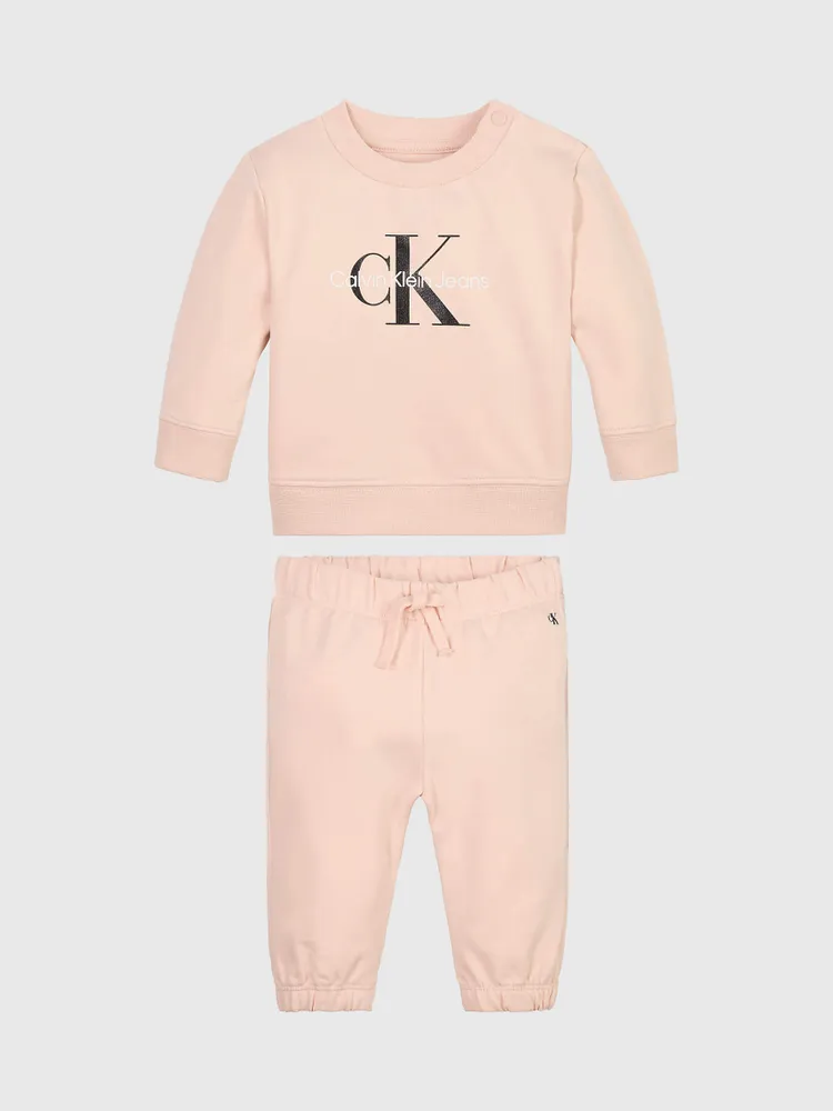 Set Calvin Klein de Sudadera con Pants Bebé Rosa