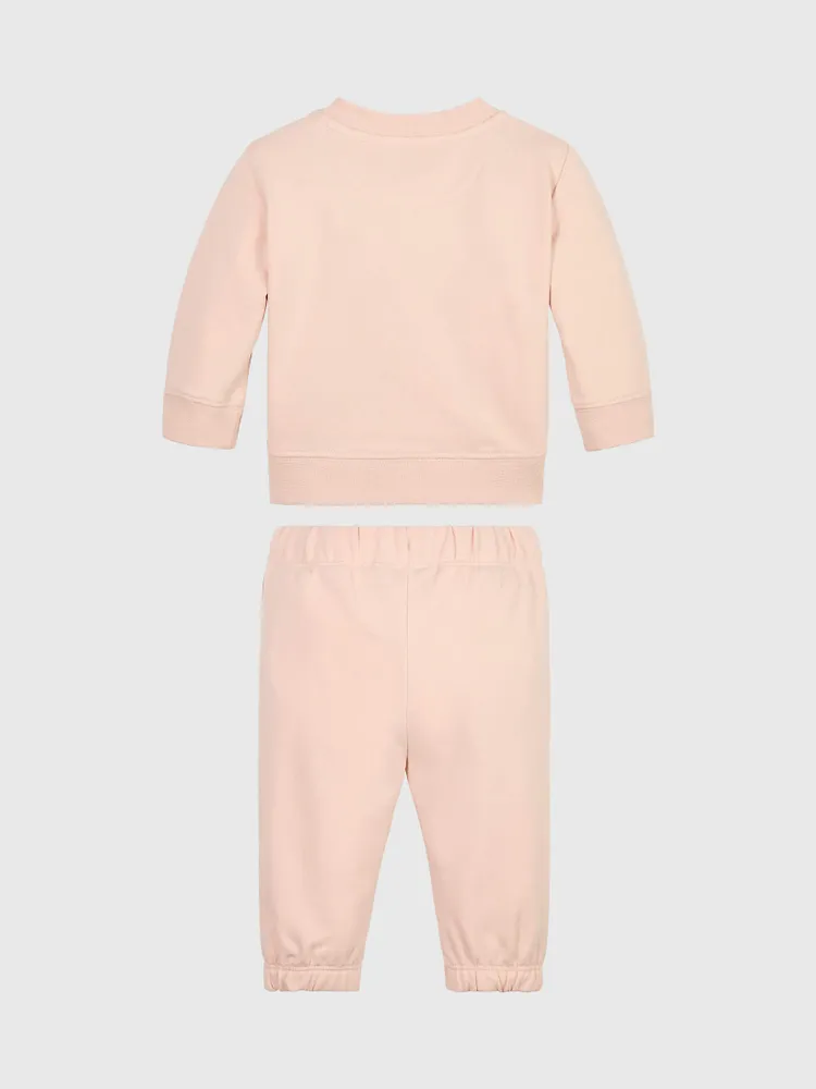 Set Calvin Klein de Sudadera con Pants Bebé Rosa